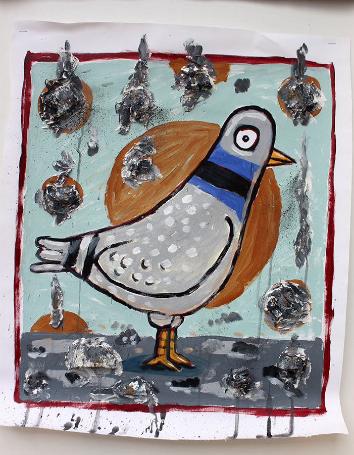 We ♥ Pigeon Poop" Art Exhibition. Charles Kaufman. Heidelberg, Germany