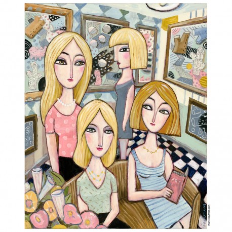 Giclée Print on Canvas: "Four Women and the Art Museum"