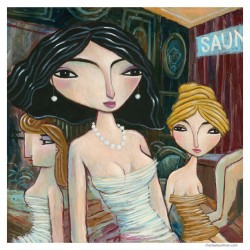 Giclée Print on Canvas: "In the Sauna"