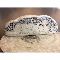 Ceramic: "Blue and Gold Hair"