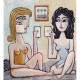 Giclée-Druck auf Leinwand: "Coffee with a Friend"