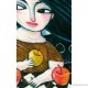 Giclée-Druck auf Leinwand: "Counting the Apples"