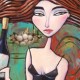 Giclée Print on Canvas: "Choose the Red Wine"