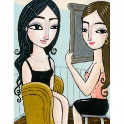 Giclée Print on Canvas: "Looking in the Mirror"