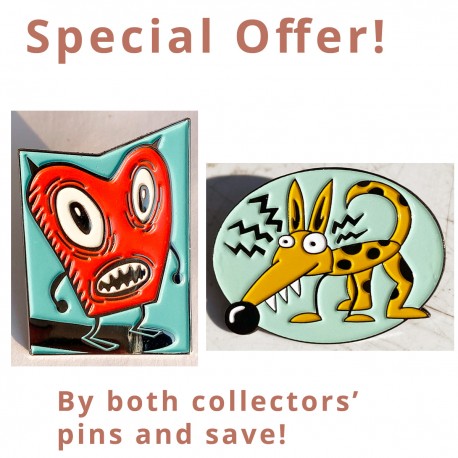 Sonderangebot! "Red" plus "Elektro-Dog" Enamel Pins!