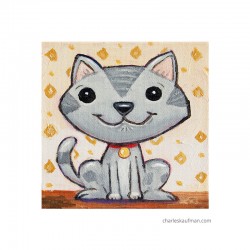 3D Graphic: "Smiling Grey Cat"