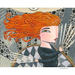 Giclée-Druck auf Leinwand: "Woman with Red Hair"