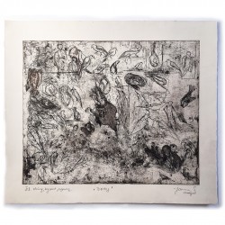 Etching: "Birdoj" (Birds).  Jasmina Spahic