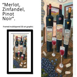 3D Grafik: "Merlot, Zinfandel, Pinot Noir"