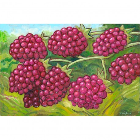 Giclée Print on Canvas: "Red Berries"