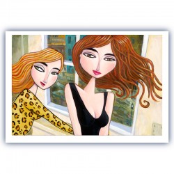 Giclée Print on Fine Art Paper by Charles Kaufman: "Two Women in a Hotel"