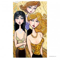 Giclée-Druck FineArt Papier von Charles Kaufman:  "A Slew of Fashionable Guests".