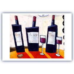 Giclée-Druck FineArt Papier von Charles Kaufman: "Wein-Vino-Wine".
