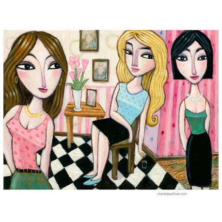Giclée Print on Fine Art Paper by Charles Kaufman: "Three for Dinner".