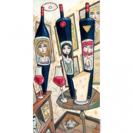 Giclée Print on Fine Art Paper by Charles Kaufman: "Cabernet,Merlot,Pinot".
