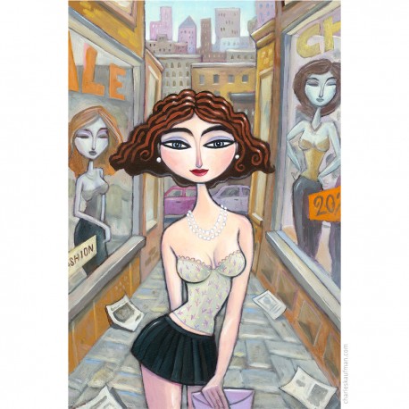 Giclée Print on Fine Art Paper by Charles Kaufman: "Fashion Alley".