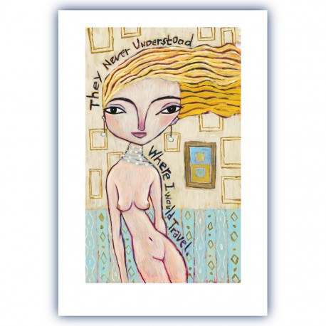 Giclée Print on Fine Art Paper by Charles Kaufman: "They Never Knew Where I would Travel".