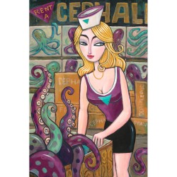 Giclée Print on Canvas: "Rent a Cephalopod"