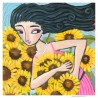 Giclée-Druck auf Leinwand: "Picking Sunflowers"