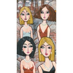 Giclée Print on Canvas: "Three Wore Pearl Necklaces"