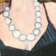 Giclée-Druck auf Leinwand:  "Three Wore Pearl Necklaces"