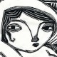 Linoprint: "Reclining Woman"