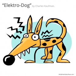 3D Graphic: "Elektro-Dog". Plus FREE enamel pin!