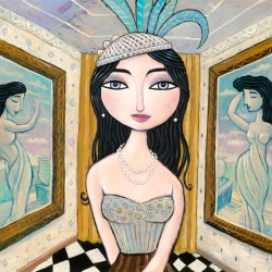 Giclée Print on Canvas: "Feathers in her Hat"