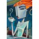Giclée Print on Canvas: "An Evening in the Cafe"