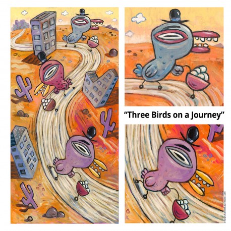 3D Graphic: "Three Birds on a Journey"