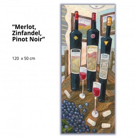 Giclée Print on Canvas: "Merlot, Zinfandel, Pinot Noir"