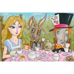 Giclée-Druck auf FineArt Papier von Charles Kaufman: "Alice in Wonderland. The Tea Party"