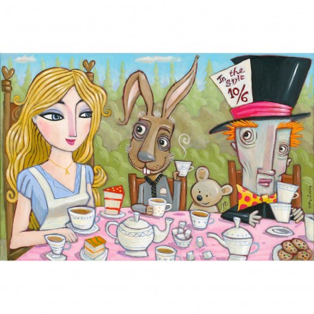 Giclée-Druck auf Leinwand: "Alice in Wonderland. The Tea Party"