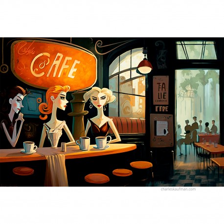 3D Graphic: "3 in a Cafe"