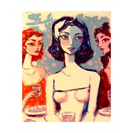 Giclée-Druck FineArt Papier von Charles Kaufman: "Woman in a White Dress"
