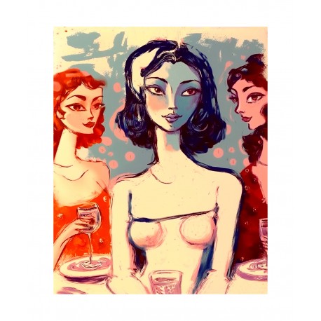 Giclée Print on Fine Art Paper by Charles Kaufman: "Woman in a White Dress"