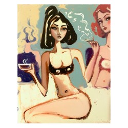 Giclée Print on Fine Art Paper by Charles Kaufman: "Woman with a Friend".