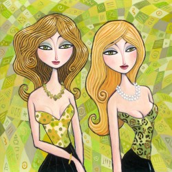 Giclée Print on Canvas: "Blonde and Green"