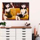 Giclée-Druck auf Leinwand: "Two Women Sitting on a Couch"