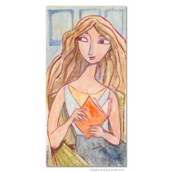 Giclée Print on Canvas: "Woman Reading a Book"