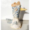 Ceramic: "Chicken with Blue Polka Dots"