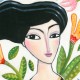 Giclée Print on Canvas: "Woman with Flowers"