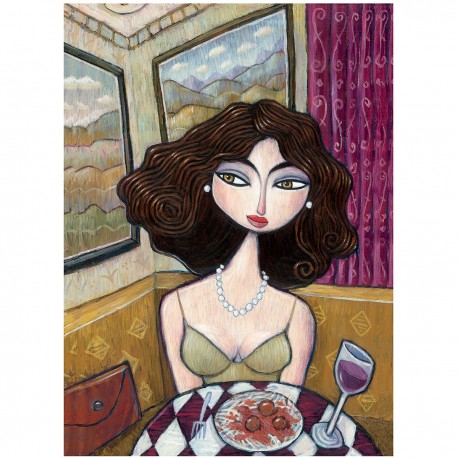 Giclée-Druck auf Leinwand:  "Dinner For One"