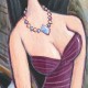 Giclée Print on Canvas: "Woman in a Purple Dress"