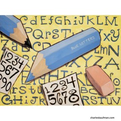 Giclée-Druck auf Leinwand:  "Blue Pencils"