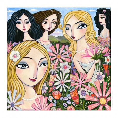 Giclée Print on Canvas: "In a Field of Flowers"