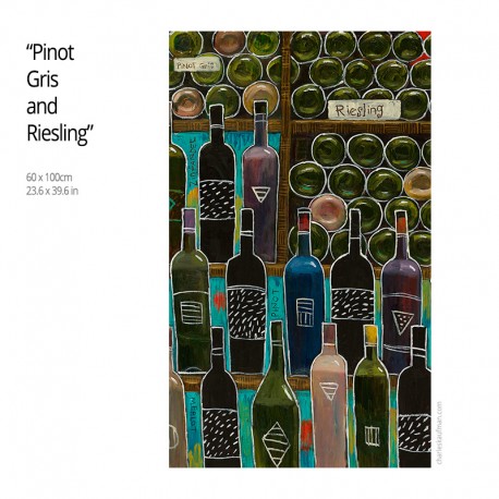 Giclée-Druck auf Leinwand: "Pinot Gris and Riesling"