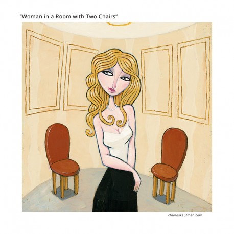 Giclée Print on Canvas: "Woman in a Room with Two Chairs"