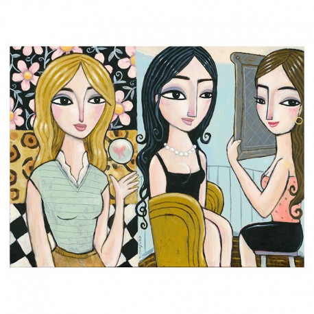 Giclée Print on Canvas: "Two Rooms, Three Women"