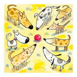 3D Graphic: "Eight Dogs, One Ball"